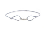Single Initial Thread Bracelet - Set in Diamonds - HIBA JABER