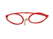 Single Initial Thread Bracelet - Set in Diamonds - HIBA JABER