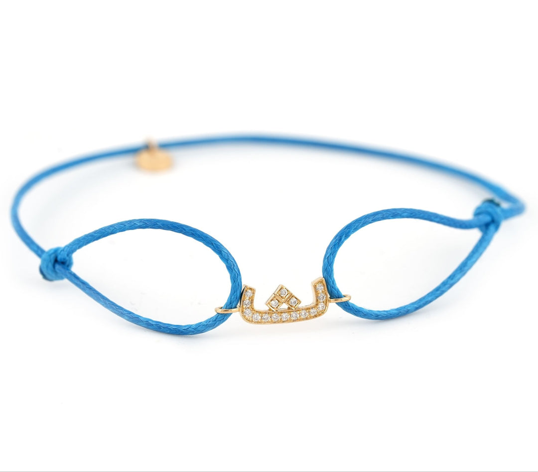 Single Initial Thread Bracelet - Set in Diamonds - HIBA JABER
