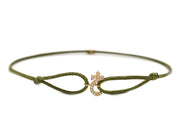 Single Initial Thread Bracelet - Set in Diamonds - HIBA JABER