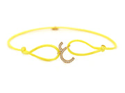 Single Initial Thread Bracelet - Set in Diamonds - HIBA JABER