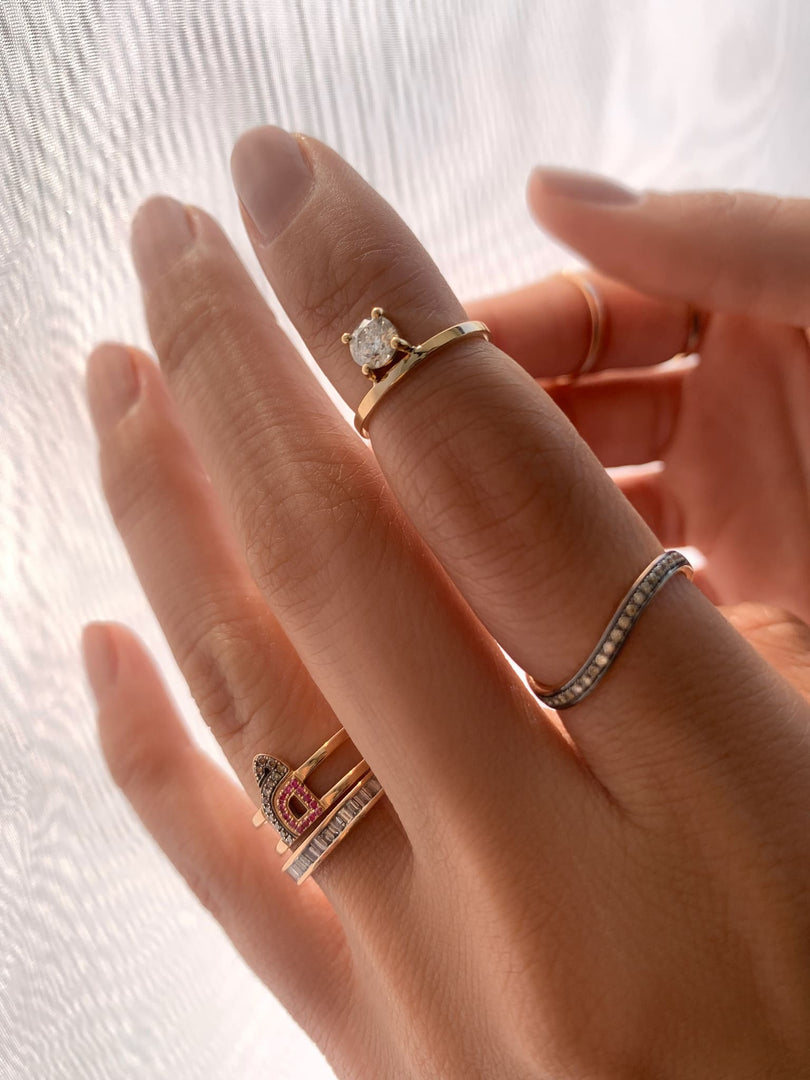 Solo Brilliant Round Diamond Ring - HIBA JABER