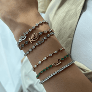 Spaced - Out Diamond Bracelet with Initials - HIBA JABER