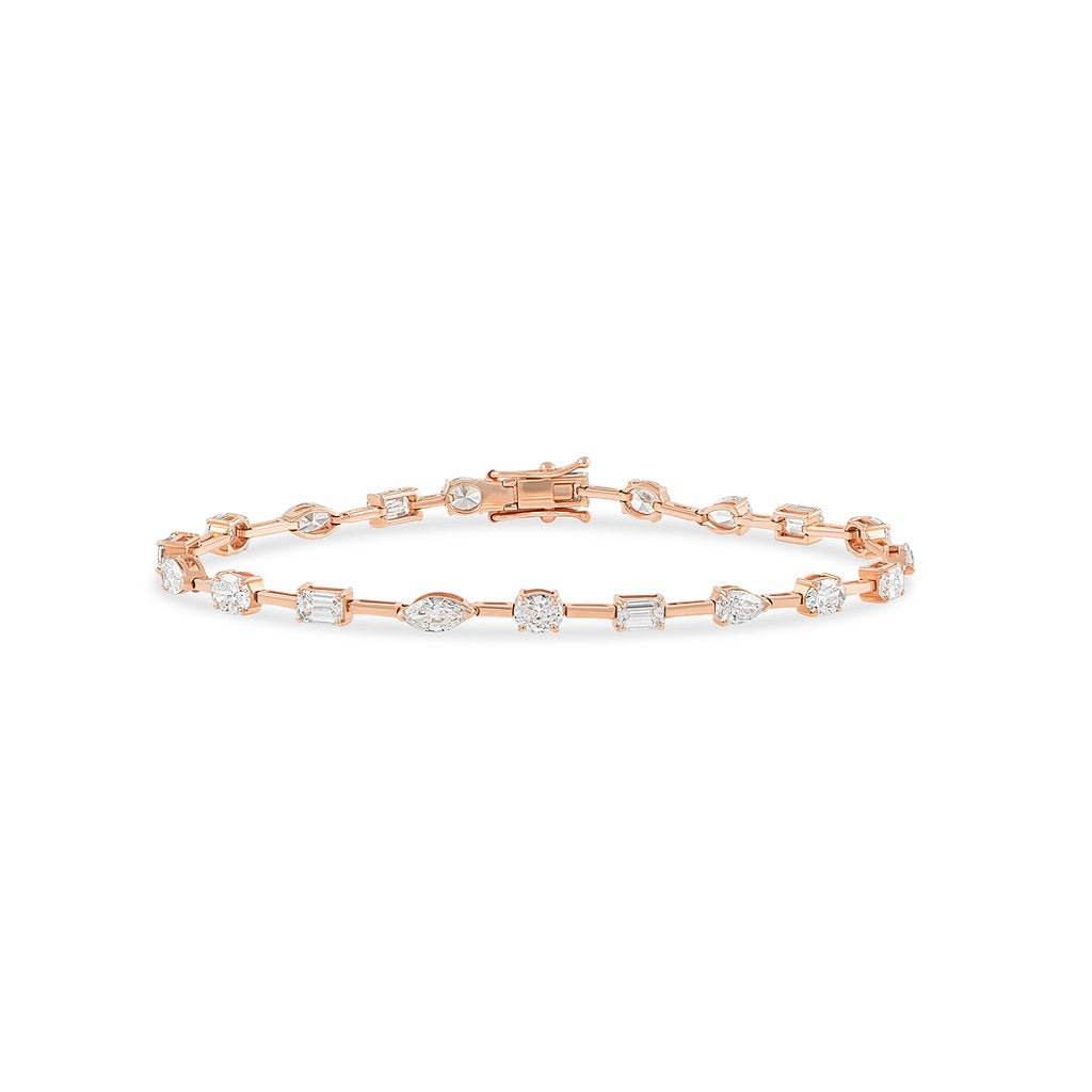 Spaced out Multi - Shaped Diamond Bracelet - HIBA JABER