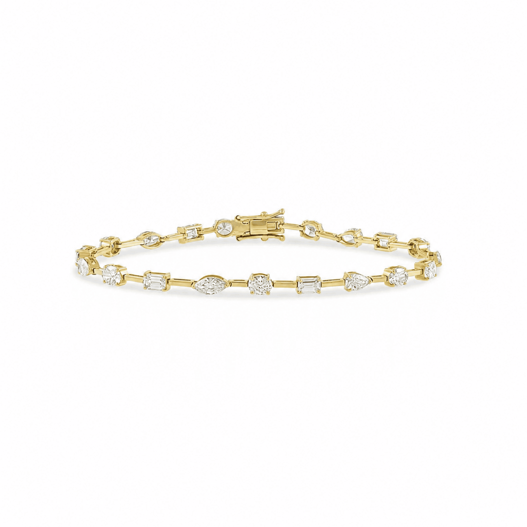 Spaced Out Multi - Shaped Diamond Bracelet - HIBA JABER