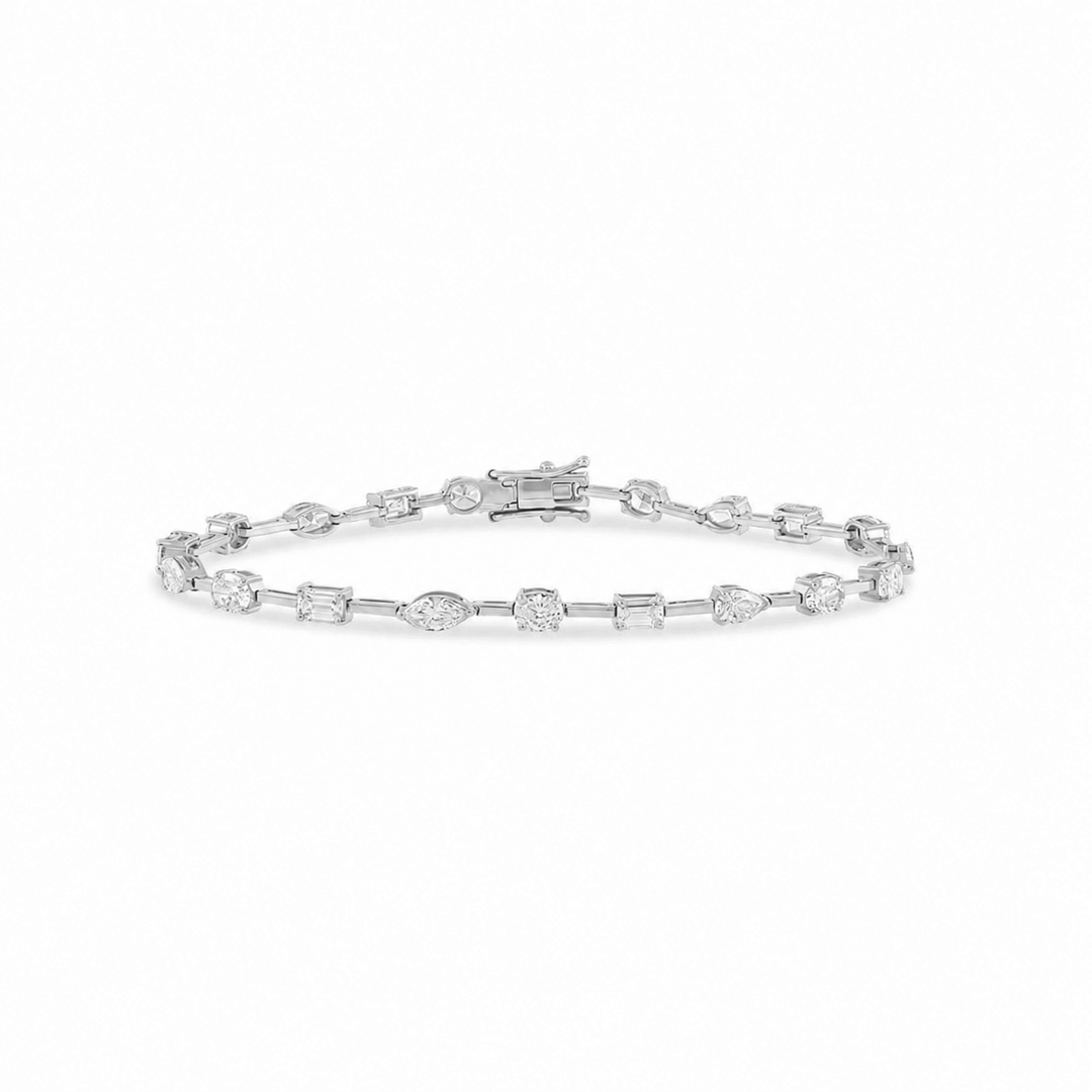 Spaced Out Multi - Shaped Diamond Bracelet - HIBA JABER