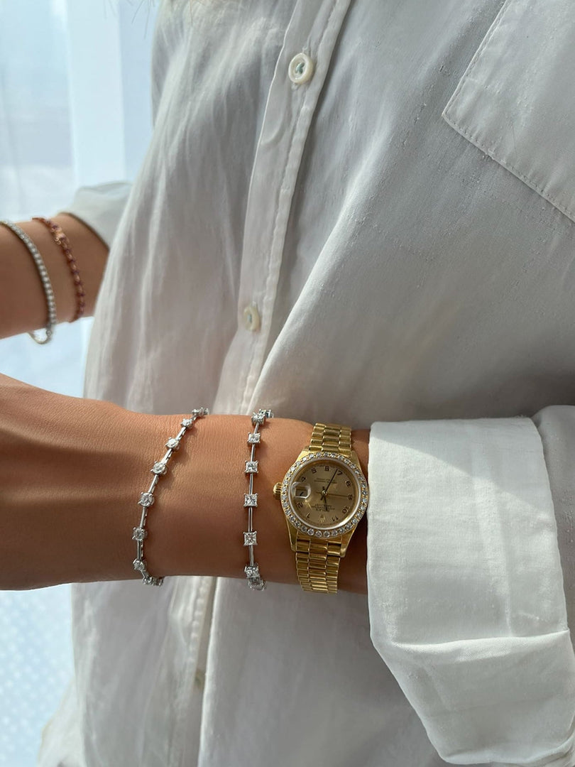 Spaced Out Princess - Shaped Diamond Bracelet - HIBA JABER