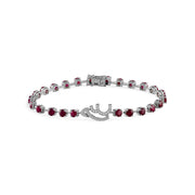 Spaced - Out Ruby Bracelet with Customized Initials - HIBA JABER