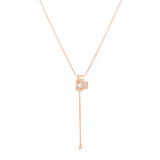 T shape necklace - Two Letters and one set in diamonds - HIBA JABER