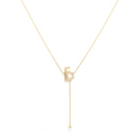تحميل الصورة في عارض المعرض, T shape necklace - Two Letters and one set in diamonds - HIBA JABER
