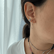 The Removable Initial Square Hoop - HIBA JABER