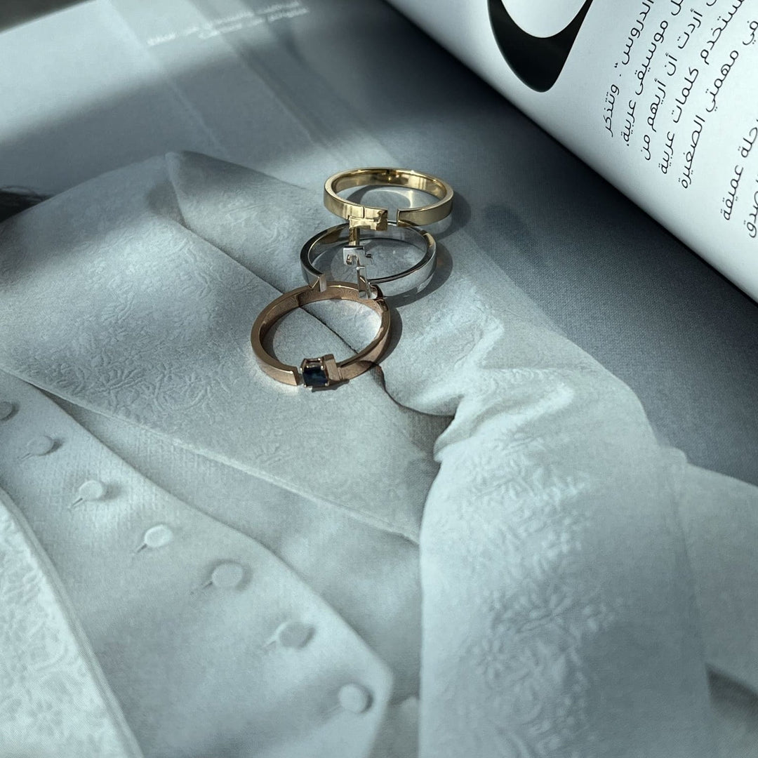 Thick Trio Rings - HIBA JABER