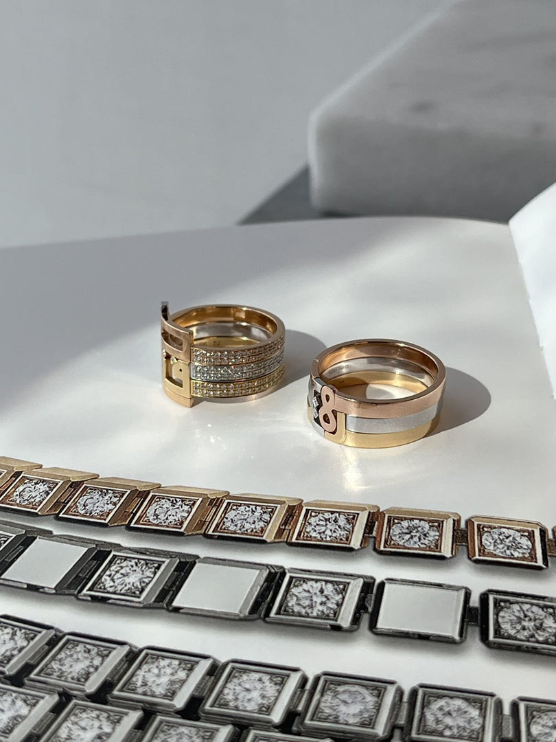 Thick Trio Rings - HIBA JABER