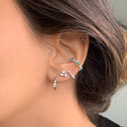 Trio Baguette Diamond Earring - Single Piece - HIBA JABER