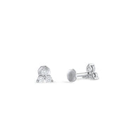 Trio Diamond Flower Earring/ Three prongs - Single Piece - HIBA JABER