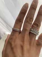 Load image into Gallery viewer, Triple Diamond &amp; Pink Sapphire Band Ring - HIBA JABER