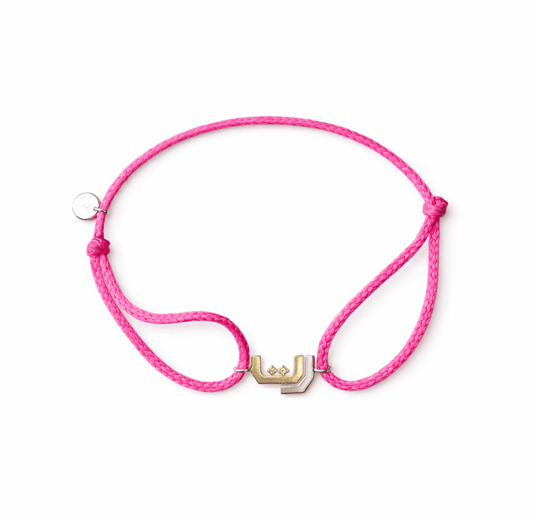 Two Character Thread Bracelet - Letters Raa & Thaa - HIBA JABER