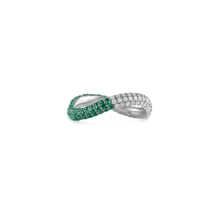 Two Way Bold Infinity Ring - Colored Gemstones - HIBA JABER
