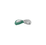 Load image into Gallery viewer, Two Way Bold Infinity Ring - Green Emeralds - HIBA JABER

