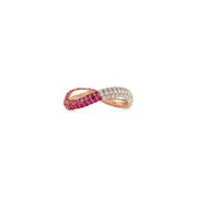 Two Way Bold Infinity Ring - White & Light Pink - HIBA JABER
