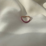 Load image into Gallery viewer, Two Way Bold Infinity Ring - White &amp; Light Pink - HIBA JABER
