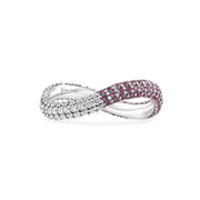 Two Way Bold Infinity Ring - White & Light Pink - HIBA JABER