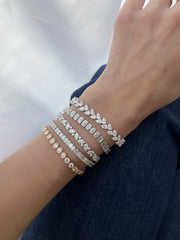 Two Way Diamond Pear Tennis Bracelet 0.24ct Each - HIBA JABER