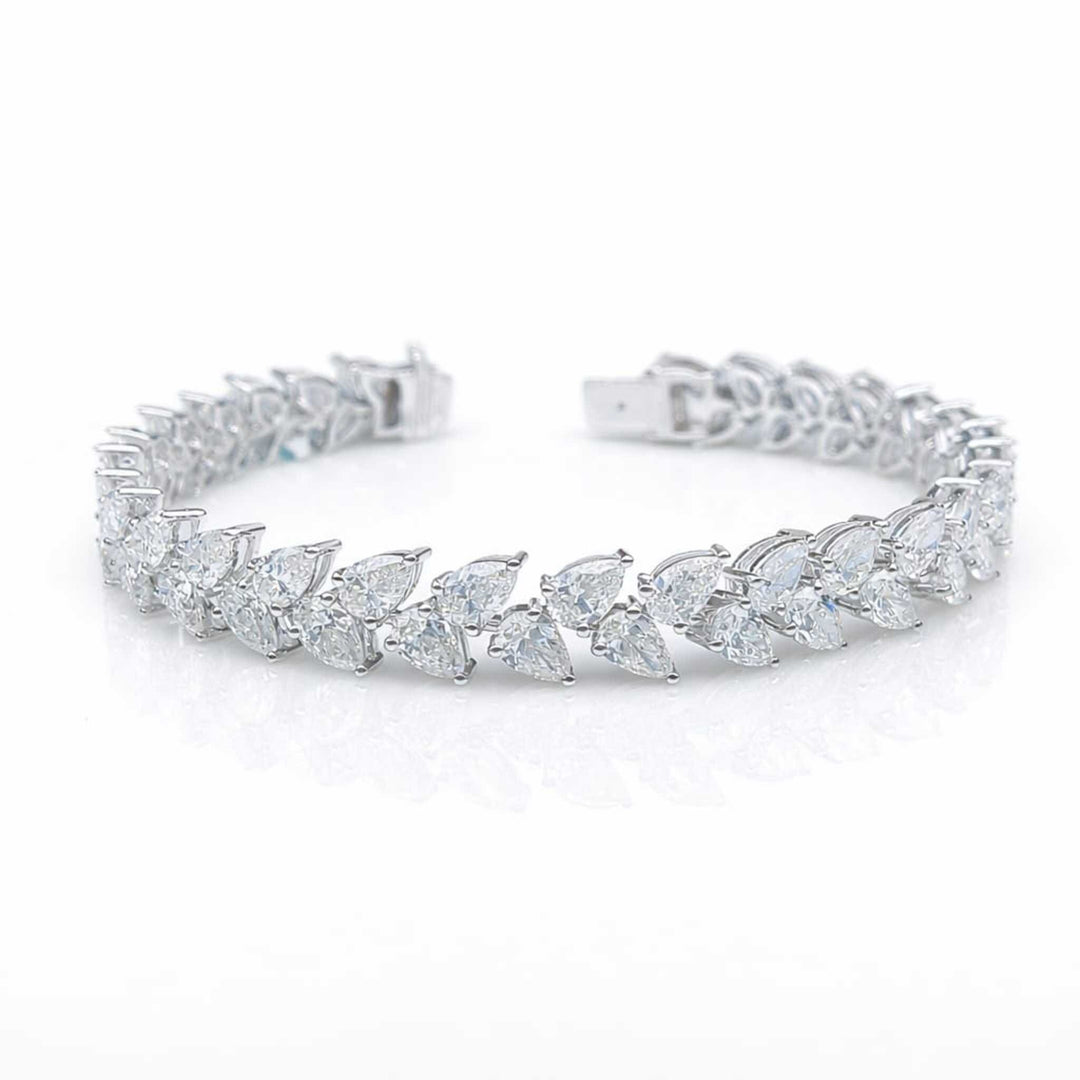 Two Way Diamond Pear Tennis Bracelet 0.24ct Each - HIBA JABER