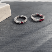 Two - way Eternity Ring - Hearts and Rubies - HIBA JABER