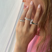 Two Way Eternity Ring - Hearts & Emeralds - HIBA JABER
