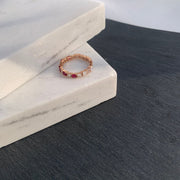 Two way Multi Shaped Rubies and Diamond Ring - HIBA JABER