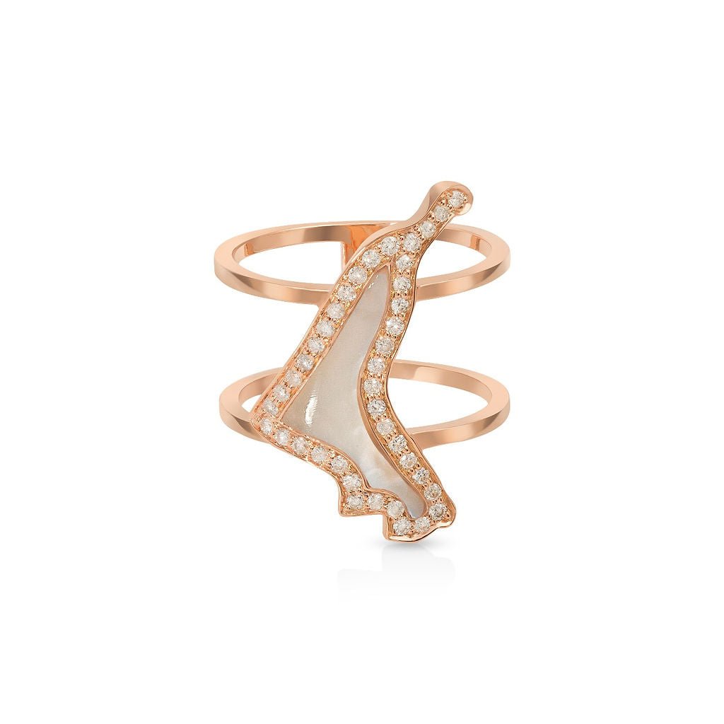 UAE Map Double Banded Ring - HIBA JABER