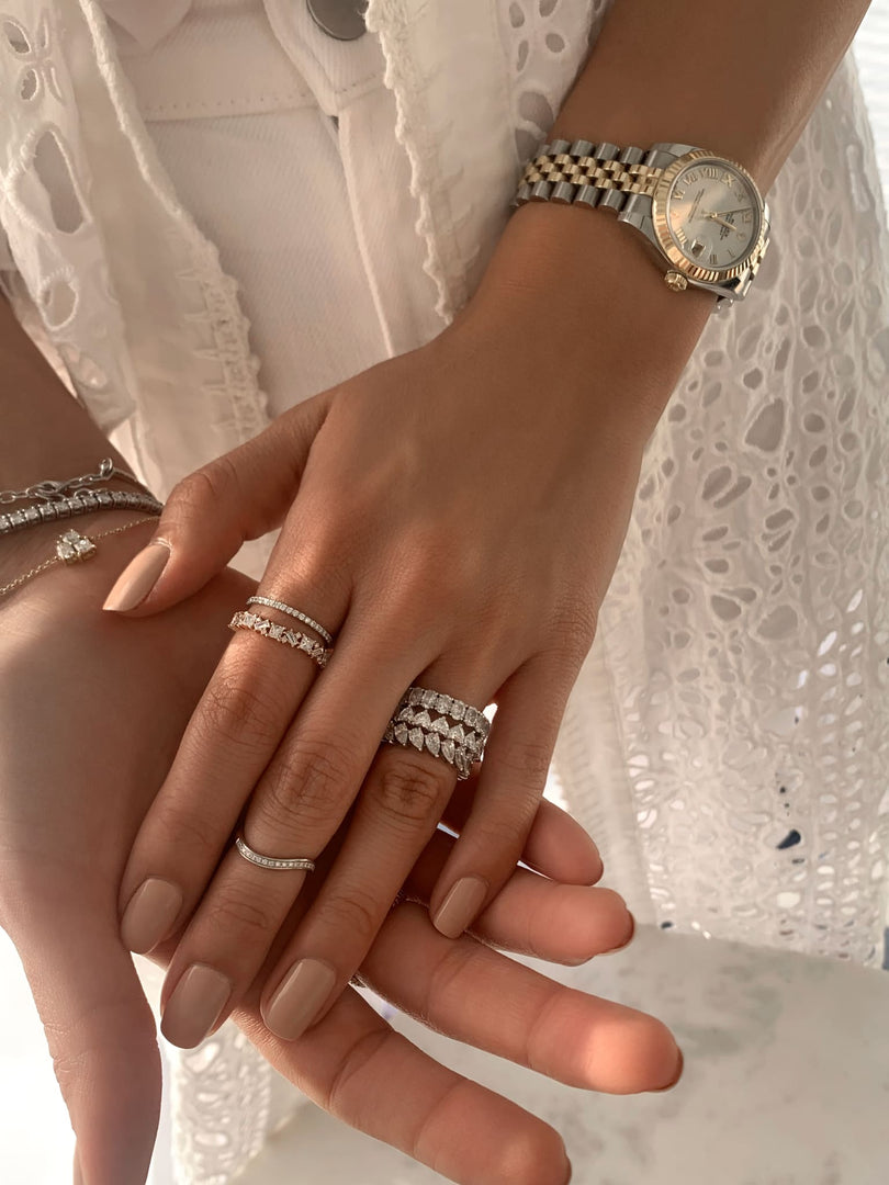 Ultra Thin Diamond Pave Band - HIBA JABER