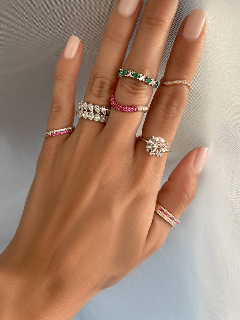Ultra Thin Pink Sapphire Band - HIBA JABER