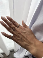 Load image into Gallery viewer, Initial Gemstone Open Ring - Ruby / Set in Diamonds