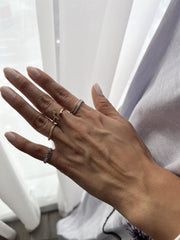 Initial Gemstone Open Ring - Ruby / Set in Diamonds