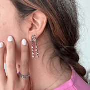 Vertical Sapphire Multicolored Earring Set - HIBA JABER