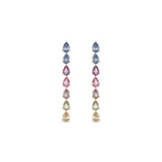 Vertical Sapphire Multicolored Earring Set - HIBA JABER