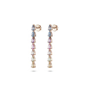 Vertical Sapphire Multicolored Earring Set - HIBA JABER