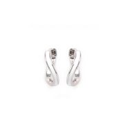White Enamel Mini Infinity Hoops - HIBA JABER