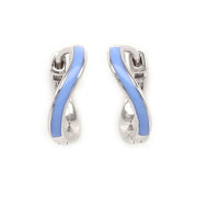 White Enamel Mini Infinity Hoops - HIBA JABER