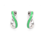 White Enamel Mini Infinity Hoops - HIBA JABER