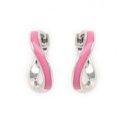 White Enamel Mini Infinity Hoops - HIBA JABER