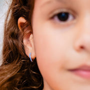 White Enamel Mini Infinity Hoops - HIBA JABER