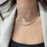 Yellow Diamond Cushion Cut Tennis Necklace / 0.24ct Each - HIBA JABER