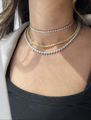 Yellow Diamond Cushion Cut Tennis Necklace / 0.24ct Each - HIBA JABER