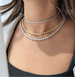 عرض الصورة في المعرض، Yellow Diamond Cushion Cut Tennis Necklace / 0.24ct Each - HIBA JABER