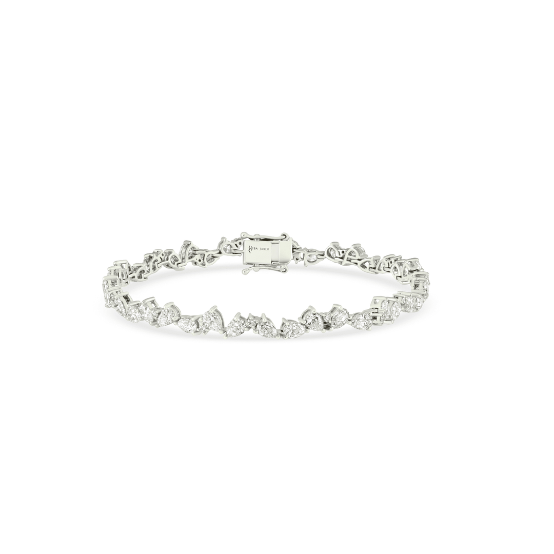 Zigzag Diamond Pears with Droplets Bracelet - HIBA JABER