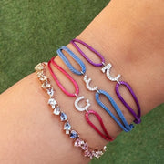 Zigzag Multi Colored Sapphire Pears with Diamond Droplets Bracelet - HIBA JABER