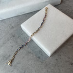 Load image into Gallery viewer, Zigzag Multi Colored Sapphire Pears with Diamond Droplets Bracelet - HIBA JABER